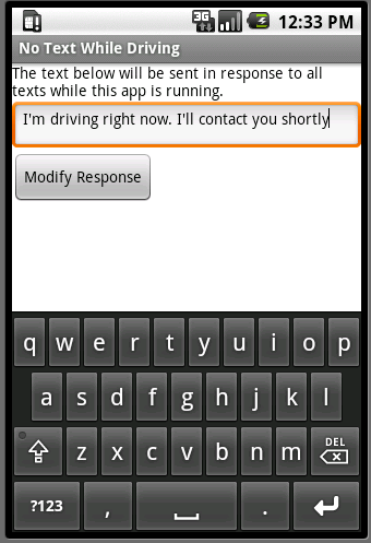 No Text While Driving - App Inventor for Android